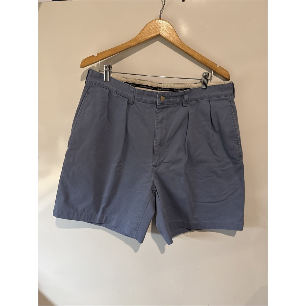 Polo Ralph Lauren Shorts Mens 38 (38x 7) Blue Tyler Pleated Vintage USA